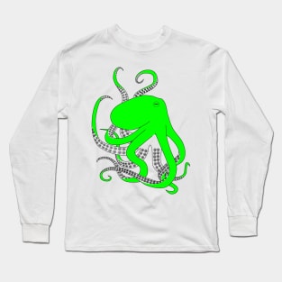 Blue Octopus, hand drawn illustration Long Sleeve T-Shirt